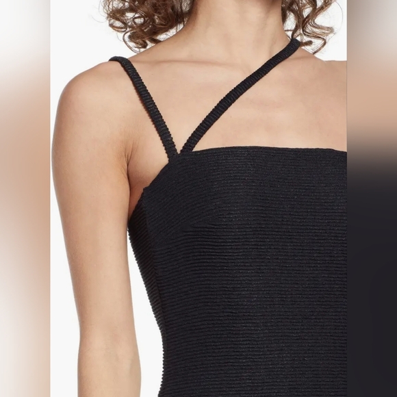 Rumer Penelope Ribbed Bodycon Sleeveless Mini Dress in Black - Picture 5 of 14